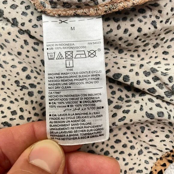 Old Navy Leopard A-Line Relaxed Midi Dress Womens Medium Brown Sleeveless Boho - Picture 4 of 13